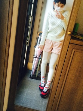 「ISBIT（アイズビット）のアイテム（パンツ）」を使った、mnhさん（レディース・158cm）の春コーディネート