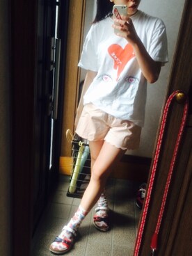 「ISBIT（アイズビット）のアイテム（パンツ）」を使った、mnhさん（レディース・158cm）の夏コーディネート