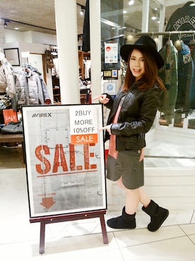 「アイテム（ライダースジャケット、ピンク系）」を使った、MURATA AYAKOさん（レディース・158cm）の冬コーディネート