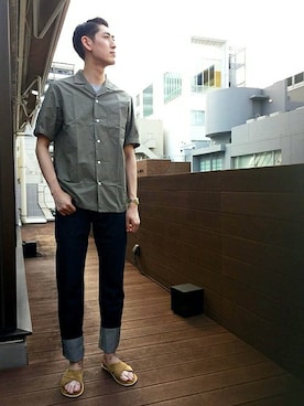「テーパードデニム」｜瀬谷さん（メンズ・182cm）の夏コーディネート