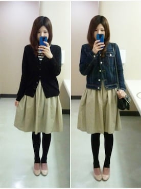 「おめかしコーデ」｜かちょさん（レディース・163cm）の春コーディネート