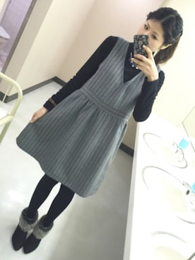 「アイテム（ブーティ）」を使った、かちょさん（レディース・163cm・30代）の冬コーディネート