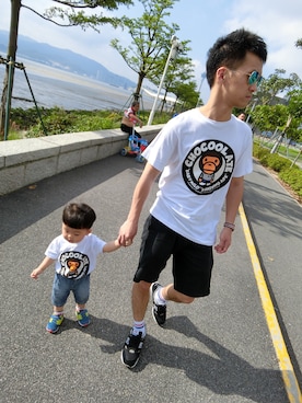 「Dr.Kongのアイテム」を使った、  baby   miraさん（キッズ・80cm）の夏コーディネート