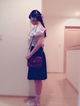 「OZOC（オゾック）のアイテム（その他トップス）」を使った、mikuさん（レディース・162cm）の夏コーディネート
