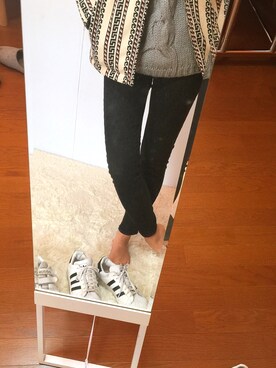 「コーディネート」｜「アイテム（ノーカラージャケット）」を使った、miyuさん（レディース・164cm）の冬コーディネート