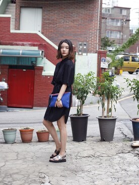 「cheap monday」｜「アイテム（ワンピース/ドレス）」を使った、김혜진さん（レディース・162cm）の夏コーディネート