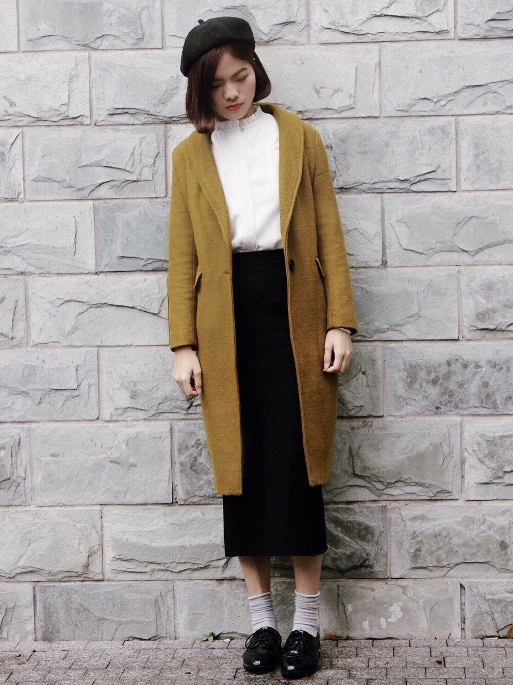 「ZARA、ＨＭ、ootd、WEGO、black、outfit、adidas、supreme、x-girl、NIKE」｜「basic hou seのアイテム（ダウンジャケット/コート、その他）」を使った、三文鱼吃不吃さん（レディース・170cm）の冬コーディネートの1枚目の写真