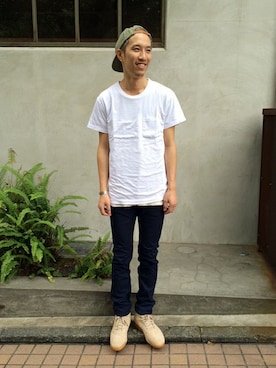 「nonnative（ノンネイティブ）のアイテム（キャップ）」を使った、YAMASAKIさん（メンズ・172cm）の夏コーディネート