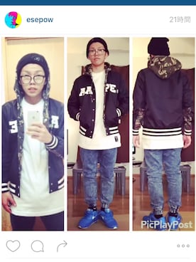 「AAPE BY A BATHING APE（エーエイプバイアベイシングエイプ）のアイテム（ブルゾン）」を使った、えせさん（メンズ・173cm）の秋コーディネート