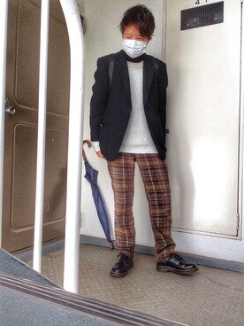 「ツイードジャケット」｜永瀬さん（メンズ・160cm・20代）の冬コーディネート
