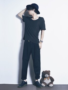 「アイテム（ドレスシューズ、グリーン系）」を使った、ToshiSENDAさん（メンズ・176cm）の夏コーディネート