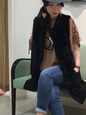 「Bou Jeloud（ブージュルード）のアイテム（その他アウター）」を使った、boujeloud三光店さん（レディース・155cm）の夏コーディネート