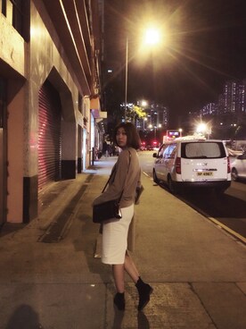 「アイテム（ボストンバッグ、レッド系）」を使った、yuuさん（レディース・168cm）の冬コーディネート