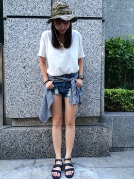 「moley（モレイ）のアイテム」を使った、Patsyさん（レディース・160cm）の夏コーディネート