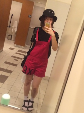 「お買い物」｜「アイテム（オールインワン・サロペット）」を使った、ひとみさん（レディース・163cm）の夏コーディネート