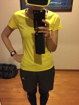 「adidas（アディダス）のアウトレットで買ったランニング用キャップ（キャップ、ブラック系）」を使った、ちはる さん（レディース・167cm）の秋コーディネート