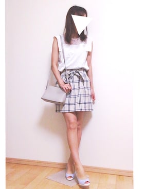 「EBELE MOTION（エベルモーション）のアイテム（スカート）」を使った、 k i k i  ❤︎さん（レディース・158cm）の夏コーディネート