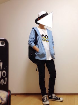「アイテム（キャップ）」を使った、たけちすさん（メンズ・159cm・10代）の春コーディネート