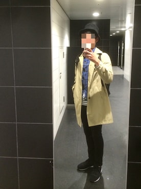 「Gジャン」｜「アイテム（ステンカラーコート）」を使った、たいやきさん（メンズ・182cm）の春コーディネート