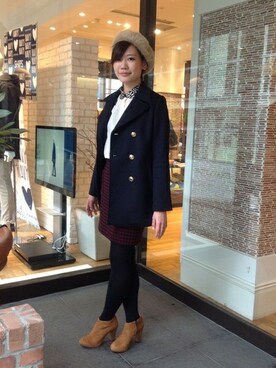 「Khaju（カージュ）のアイテム（その他アウター）」を使った、難波さん（レディース・164cm）の秋コーディネート