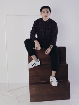 「PULL&BEAR（プルアンドベア）のアイテム（シャツ/ブラウス）」を使った、Anthony Nathanielさん（メンズ・150cm）の冬コーディネート
