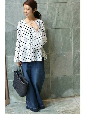 「IENA（イエナ）のアイテム（パンツ）」を使った、Woodyさん（レディース・160cm）の冬コーディネート