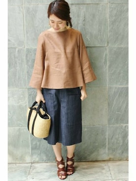 「IENA（イエナ）のアイテム（パンツ）」を使った、Woodyさん（レディース・160cm）の冬コーディネート