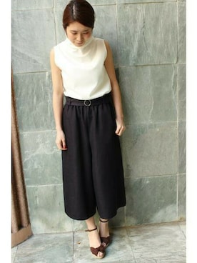 「クロップドパンツ」｜Woodyさん（レディース・160cm）の春コーディネート