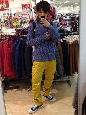 「Levi's Made & Crafted（リーバイスメイドアンドクラフテッド）のアイテム（その他パンツ、イエロー系）」を使った、まささん（メンズ・172cm）の秋コーディネート