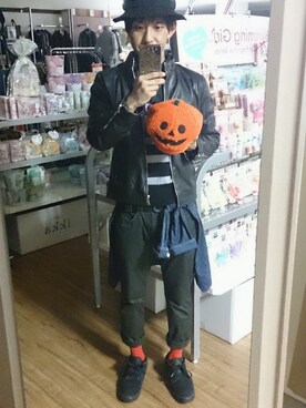 「ハロウィン」｜「アイテム（雑貨/ホビー）」を使った、キヨキヨさん（メンズ・167cm）の秋コーディネート