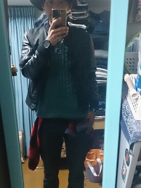 「ケーブルニット」｜「アイテム（雑貨/ホビー）」を使った、キヨキヨさん（メンズ・167cm）の秋コーディネート