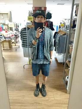 「CURRENT（カレント）のアイテム（トップス）」を使った、キヨキヨさん（メンズ・167cm）の夏コーディネート
