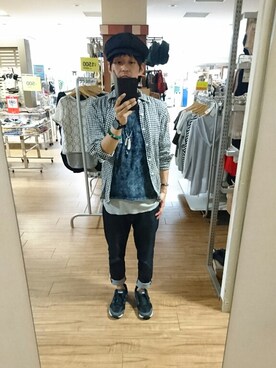「CURRENT（カレント）のアイテム（トップス）」を使った、キヨキヨさん（メンズ・167cm）の夏コーディネート