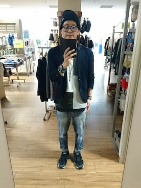 「ベレー帽推奨委員会」｜「アイテム（ニットキャップ/ビーニー）」を使った、キヨキヨさん（メンズ・167cm）の秋コーディネート