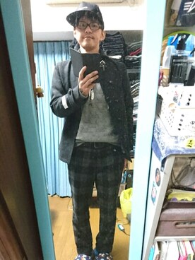 「ベレー帽推奨委員会」｜「アイテム（キャップ）」を使った、キヨキヨさん（メンズ・167cm）の秋コーディネート