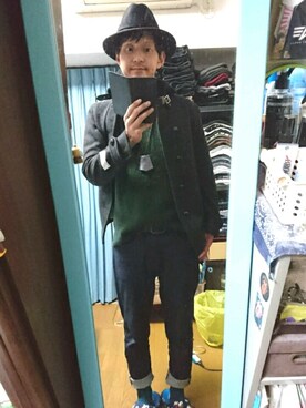 「ベレー帽推奨委員会」｜「アイテム（その他アウター）」を使った、キヨキヨさん（メンズ・167cm）の秋コーディネート