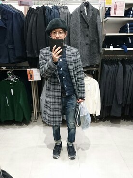 「tk.TAKEO KIKUCHI（ティーケータケオキクチ）のアイテム（デニムジャケット）」を使った、キヨキヨさん（メンズ・167cm）の秋コーディネート