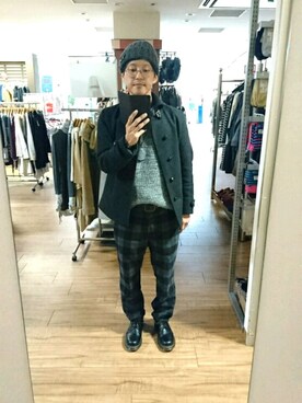 「ベレー帽推奨委員会」｜「アイテム（スラックス）」を使った、キヨキヨさん（メンズ・167cm）の冬コーディネート