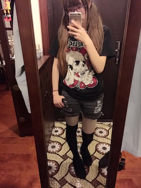 「NOのアイテム（スカート、ホワイト系）」を使った、Caramel_JOさん（レディース・158cm）の夏コーディネート