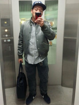 「Paul Smith（ポールスミス）のアイテム（ナイロンジャケット）」を使った、MOSTYさん（メンズ・175cm）の冬コーディネート