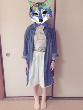 「アイテム（シャツワンピース）」を使った、まいこさん（メンズ・157cm）の春コーディネート