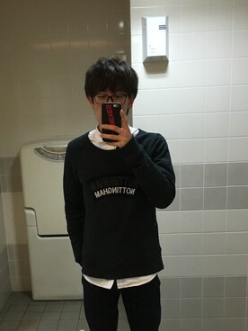 みずさんの「Raglan patch crew swt」を使ったコーディネート