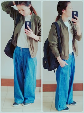 「NIKE（ナイキ）のNIKE/ナイキ グランドテラス 654495（スニーカー）」を使った、な つ み。さん（レディース・161cm）の春コーディネート