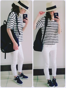 「NIKE（ナイキ）のNIKE/ナイキ グランドテラス 654495（スニーカー）」を使った、な つ み。さん（レディース・161cm）の夏コーディネート