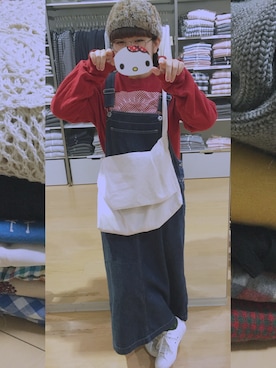 「サロペットスカート」｜「アイテム（スウェット）」を使った、たて○さん（レディース・152cm）の秋コーディネート