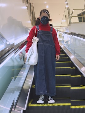 「学校」｜「アイテム（オールインワン・サロペット）」を使った、たて○さん（レディース・151cm）の秋コーディネート