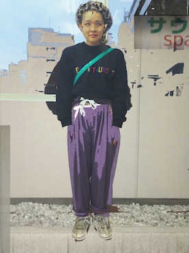 「Yves Saint Laurent（イヴサンローラン）のアイテム（スウェット）」を使った、たて○さん（レディース・151cm）の秋コーディネート