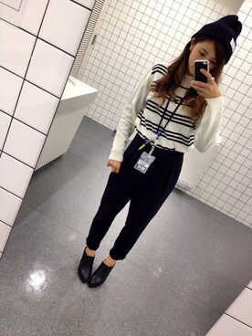 「アイテム（ブーティ）」を使った、よこえみさん（レディース・156cm・10代）の秋コーディネート