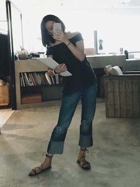 「PULL&BEAR（プルアンドベア）のアイテム（バレエシューズ）」を使った、Fさん（レディース・160cm）の秋コーディネート