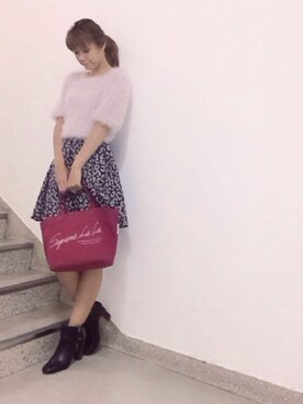 「Supreme.La.La.（シュープリームララ）のアイテム（トートバッグ）」を使った、Harei Arakawaさん（レディース・168cm）の秋コーディネート